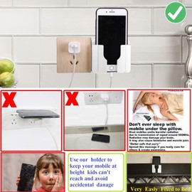 Mobile Stand Wall Mount Holder for Charging AC Remote Holder with Adhesive - Pack of 1 (White)