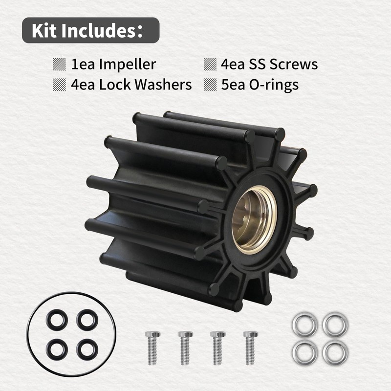 Vanshly,Sea Water Pump Threaded Impeller Repair Kit Replaces Volvo Penta