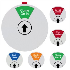 6 Options Office Privacy Sign, Do Not Disturb Rotating Door Hanger Sign,Out of Office Sign, 6 Inches Black Silver