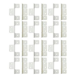 QCAA Flag Three Leaf 3-1/2" Bifold Shutter Hinge for Non-Mortise Cabinet Hardware, White, Made in Taiwan, 24 Pack