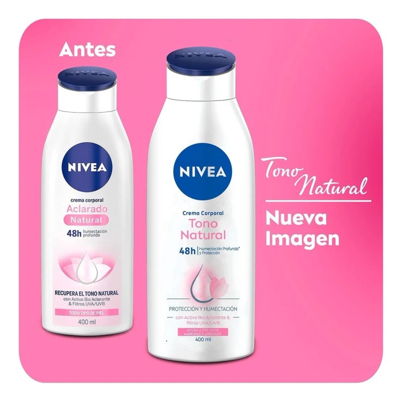 Nivea Crema Corporal Humectante Aclarado Natural 400