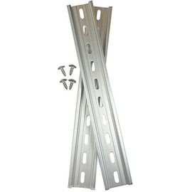 ICI T&G 2 Pieces DIN Rail Slotted Aluminum RoHS 10" with 4 Stainless Steel Screws Inches Long 35mm Wide 7.5mm High