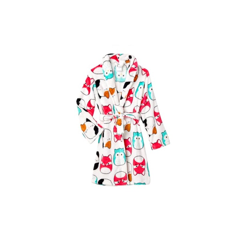 Squishmallows Girls Bathrobe Very Soft Flannel Plush Kids Sleep Robe