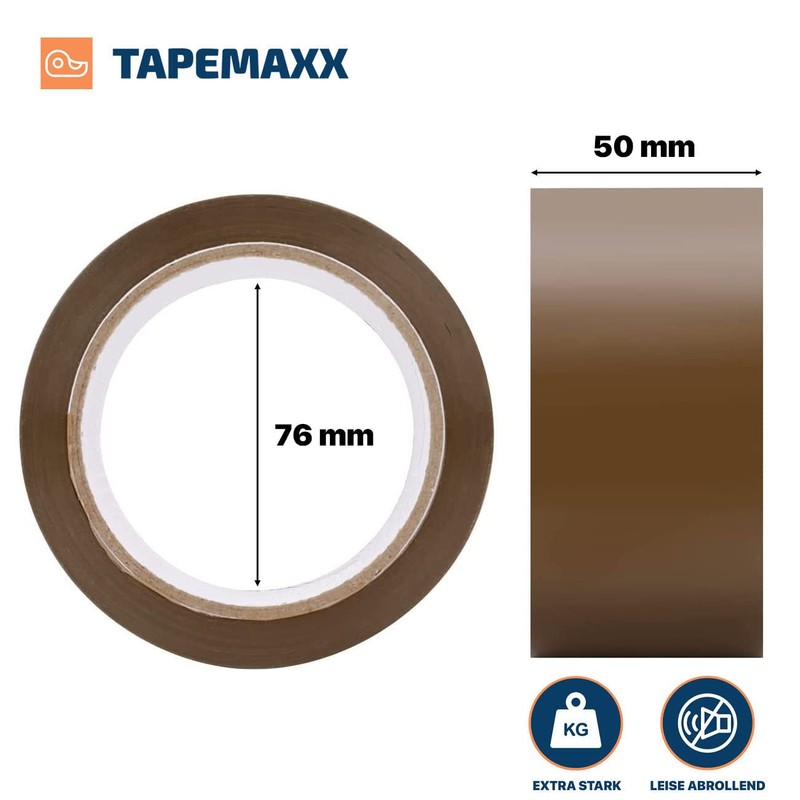 FYBR Tapemaxx Plus 6 Rolls Strong Parcel Tape Quiet Packing