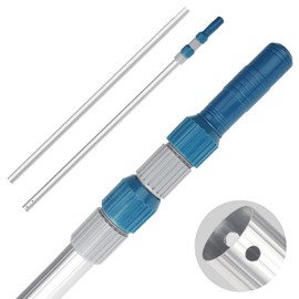 POOPLE Professional 16 Foot Telescopic Aluminum Swimming Pool Pole - Attach Connect Skimmer Nets, Rakes, Brushes, Vacuum Heads Cleaning