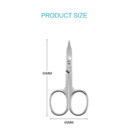LIVINGO LIVINGO Premium Manicure Nail Scissors Multi-purpose Stainless Steel Cuticle Pedicure Beauty Grooming Kit for Eyebrow, Eyelash, Dry Skin Curved Blade 3.5 inch
