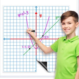PraxiKidy Giant Magnetic XY Coordinate Graph Grid Paper,26" x 26" Dry Erase Chart Paper for Whiteboard Homeschool Teacher Must Haves,Math Classroom Teaching Supplies Math Manipulatives