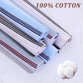 Jeffdad Pack of 12 Men's Handkerchiefs, 40 cm x 40 cm, Cotton Handkerchiefs, Traditional Men's Handkerchiefs, Reusable Handkerchief, Pocket Square, White/Blue/Khaki/Grey, blue