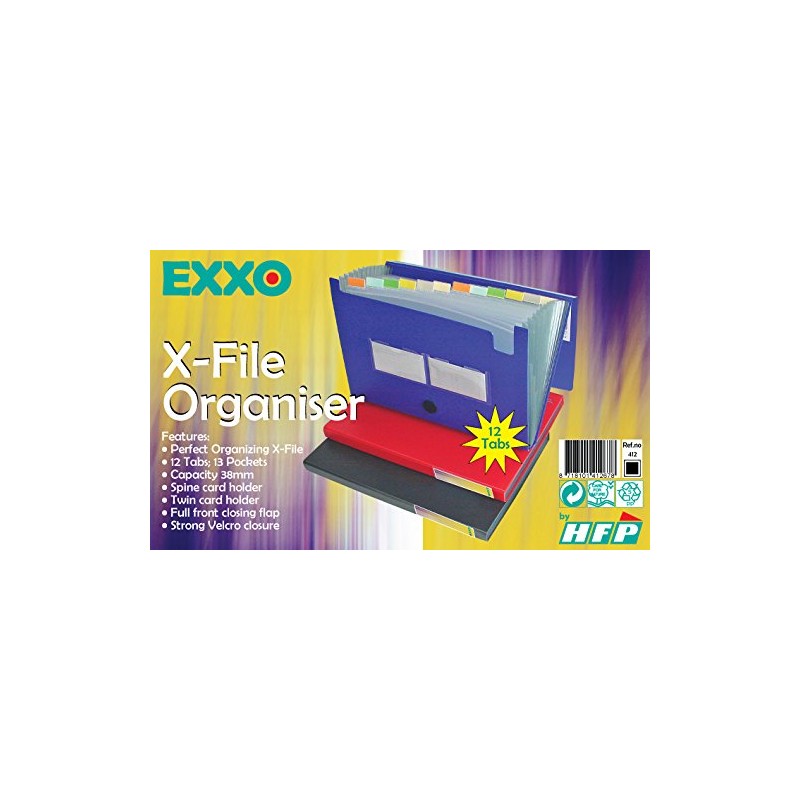 Acropaq 42010 Polypropylene Expanding File, 12 Pockets A4 Blue