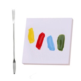 200 Sheets 3 x 3 inch Disposable Nail Polish Palette Paper, Waterproof Makeup Mixing Palette Paper Gel Nail Mixing Tool with 1 Pc Nail Palette Stirring Rod White