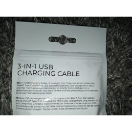 Justice 3 in 1 metallic pink tassel charging cable new