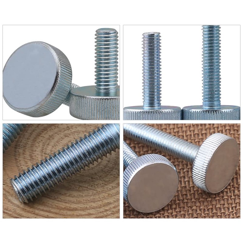 CONPHERON Galvanised Carbon Steel Thumb Screws Flat Knurled Head Screws