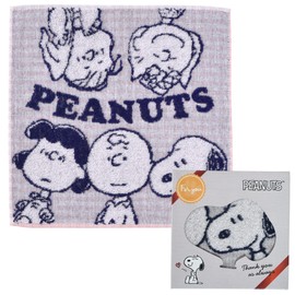 Nishikawa PN3624TW Snoopy Petite Gift Handkerchief Towel, 9.8 x 9.8 inches (25 x 25 cm), Washable, 100% Cotton, Circle Pattern, Pink XT83606634