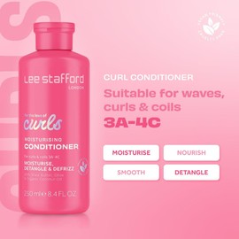 Lee Stafford Wavy, Curly, & Coily Conditioner | For The Love of Curls - Conditioning Cream for 2A to 4C Hair, Anti Frizz, Moisturising, High Gloss Shine to Smooth Defined Curl, Lightweight, 16.9 Fl Oz