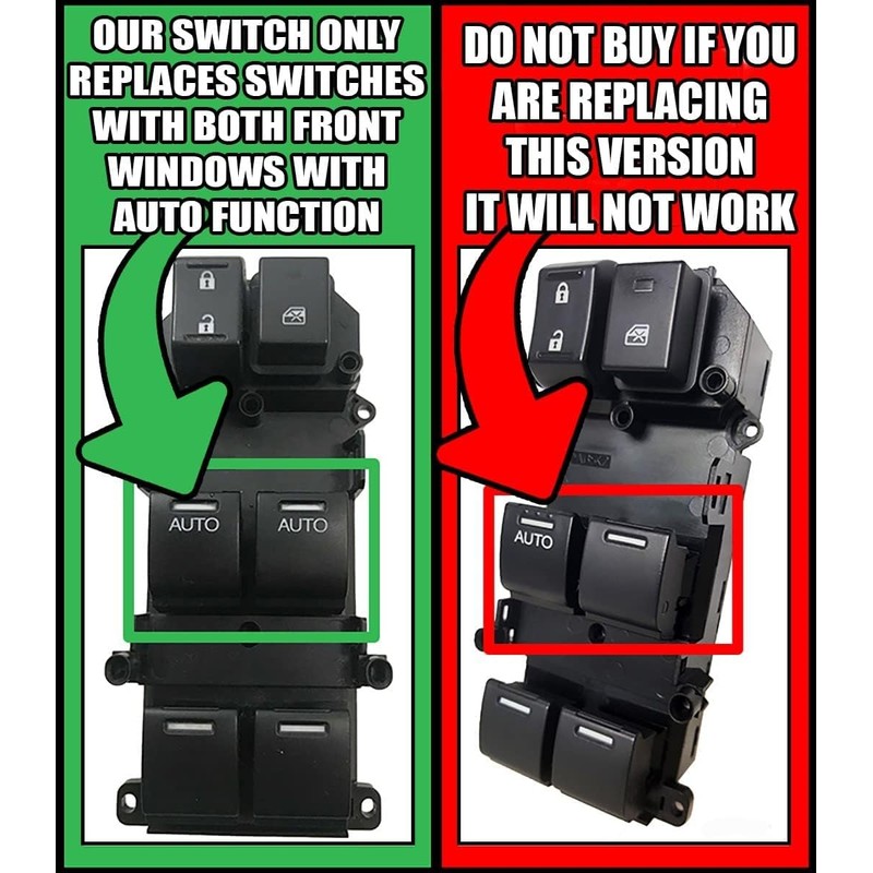 SWITCHDOCTOR Window Master Switch and Bezel for 2008-2012 Honda Accord