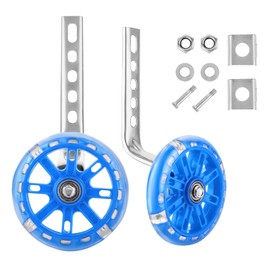 BALLSHOP Kids Cycling Training Wheels Bike Stabilisers Support Wheel Adjustable Mute Flash Wheels for 12 14 16 18 20 inch Kids Bike (1 Pair Blue)