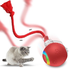 Interactive Cat Toys for Bored Indoor Cats - Motion Activated Fun with RGB Lighting, 2 Speed Settings & 3 Modes - Perfect for Cats & Kittens! (Red)