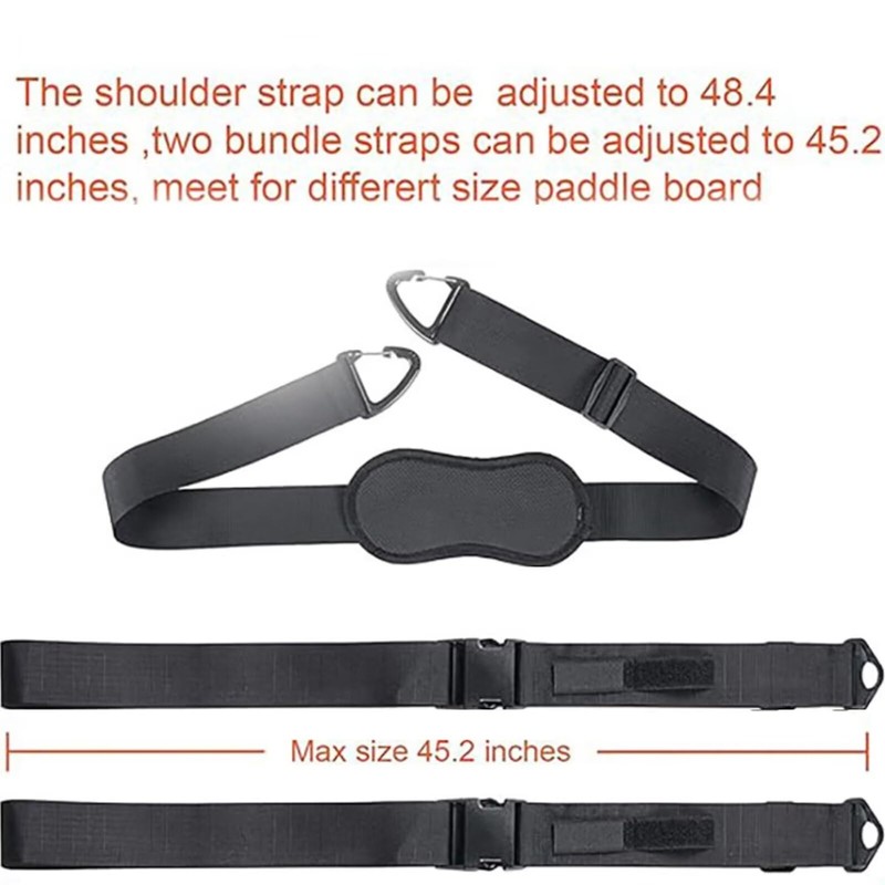 runrayay Black Paddleboard Carry Strap, Adjustable Heavy Duty Shoulder Strap