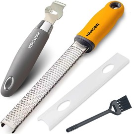 Hamoer Grater Citrus Orange Lime Lemon Slicer with Channel Knife Stainless steel with non-slip rubber handle 2-pcs multi-tool set