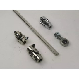 CNC Street Rod Mustang II Manual Rack 22" Steering Shaft Kit + Heim & U-Joints Combo