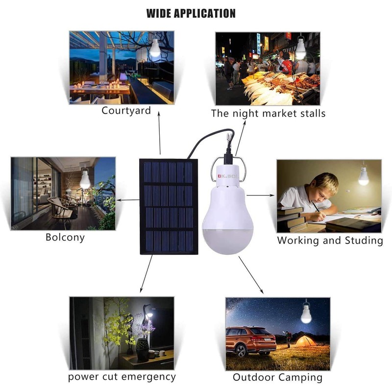 Solar Powered lamp Rechargeable Led Light Bulb for Outdoor Camping