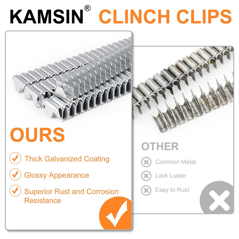 KAMSIN CL-4 Vertex Fastener 7/8-Inch(22mm) Crown Hartco Clips 960 PCS