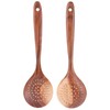 2Pcs Teak Slotted Spoon, Skimmer Slotted Spoon Slotted Spoon Spaghetti