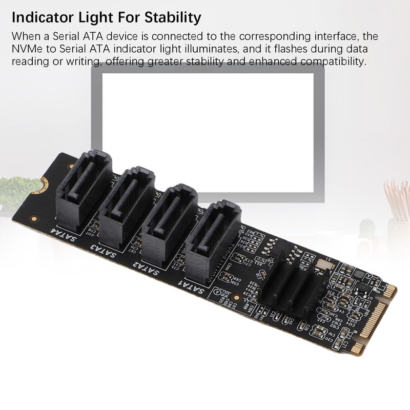 M.2 to SATA3.0 Adapter Card, PCB 16Gbps High Speed ASM1166