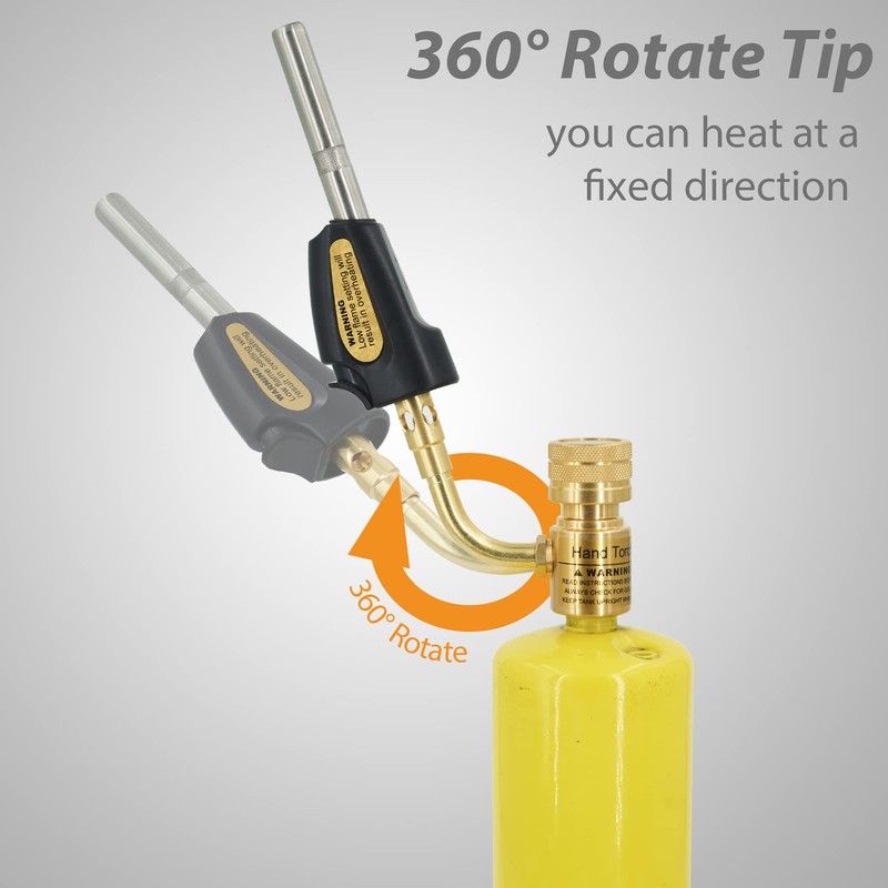 360° swivel Self-ignition Stainless Steel MAPP Torch Head Welding Torch