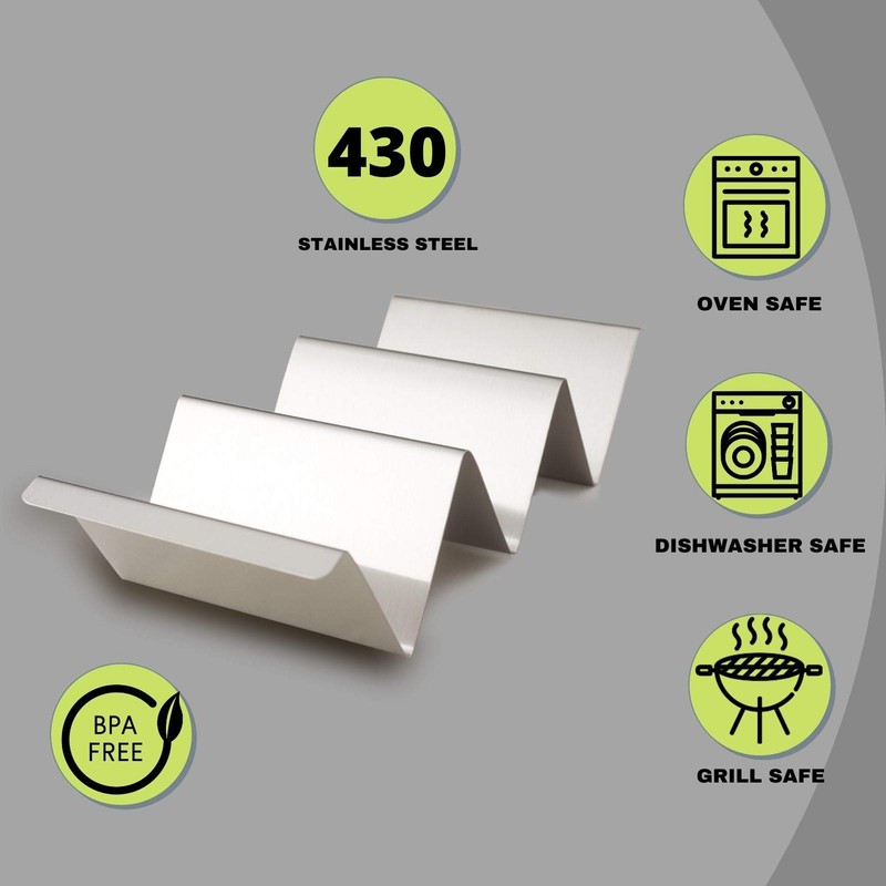 6 Pack Taco Holder Stand Stainless Steel Oven Safe