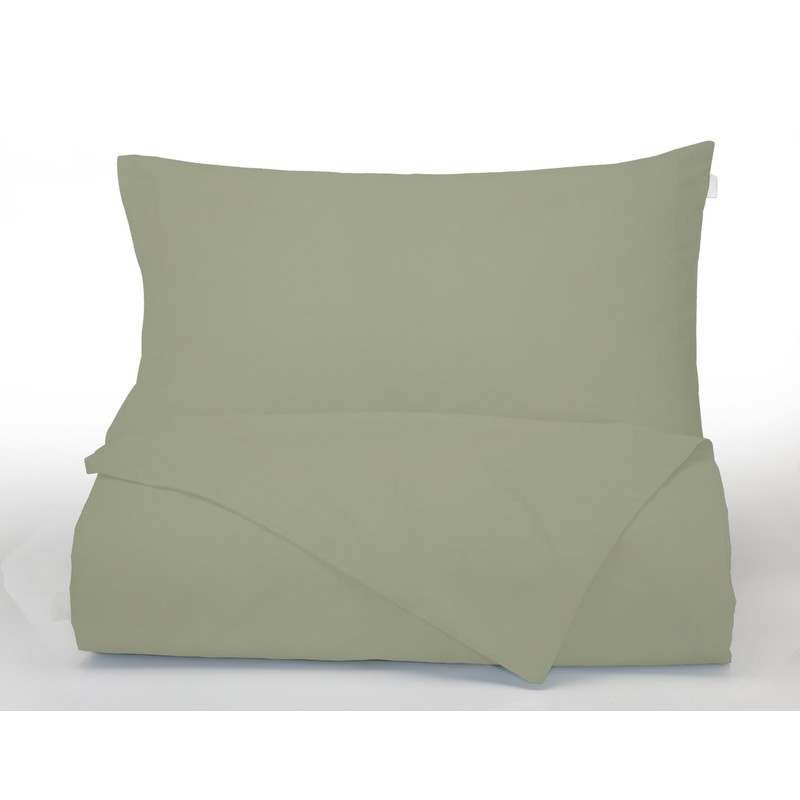Plain Dyed Cotton Percal Military Green 200TC Flat Sheet 240