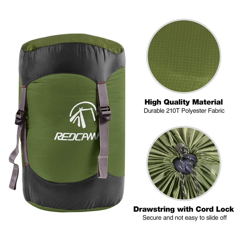 REDCAMP 17L Nylon Compression Stuff Sack for Sleeping Bag, Lightweight