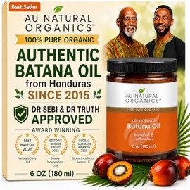 Bordative Au Natural Premium Organics Batana Oil 3.4oz / 100ml - Revitalizing Hair Care Natural Oil - Face &Body Skin Moisturizer - Thickens Hair & Re