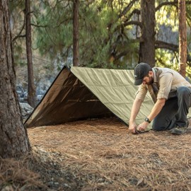 Arcturus XL Survival Tarp - Insulated Reflective Thermal Camping Tarp - 8.5' x 12' (Desert Tan)