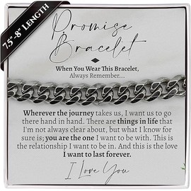 Love You This Much Promise Cuban Bracelet, Romantic Gift for Boyfriend, Appreciation Gift for Boyfriend, Cute Small Gift for Boyfriend, Thoughtful Boyfriend
