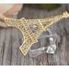 Gyn&Joy Gold Tone Clear Crystal Rhinestone Fashion Tower Brooch Pin