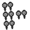 GRIRIW 4sets Curtain Rod Ends White Caps Gunmetal Black Urn