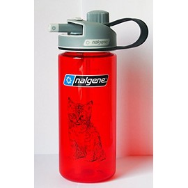 Nalgene 'Multi Drink' - 0.6 L Red with Cat Motif