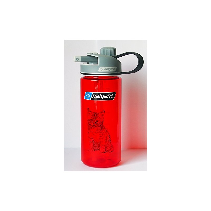 Nalgene 'Multi Drink' - 0.6 L Red with Cat Motif