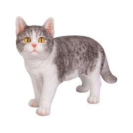 Uvia H22251-26A White Cat Looking Up Sabatra 10.2 x 4.3 x 7.7 inches (26 x 11 x 19.5 cm) Doll Figurine Figurine Animal Garden Decoration Cat