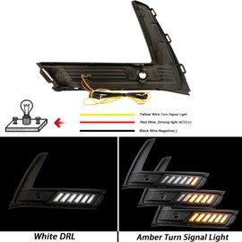 BINQIGOO LED Front Bumper Fog Light Compatible with Honda CR-V CRV 2023 2024 Daytime Running Lights Amber Turn Signal Replacement Lamp (FRONT FOG LIGHT)