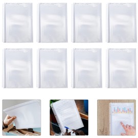 100Pcs Clear Sheet Protectors 30 Holes Inner Paper File Binder Sleeves Pouch A4 Binder Pocket Protector Replacement for Home Office