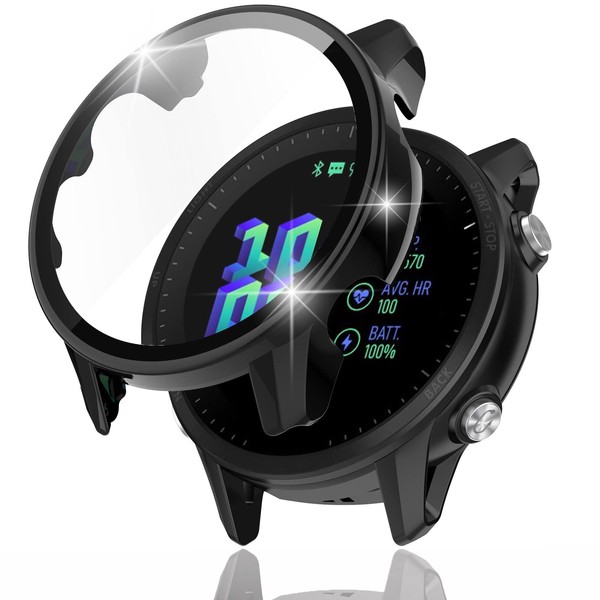 Miimall Compatible with Garmin Forerunner 955 Case with Glass Screen