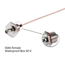 Vecys 2 x SMA Cable SMA Male to SMA Female Waterproof Box M12 12 Inch / 30 cm RG316 RF Coaxial Cable with Low Loss for Router Antenna Signal Booster Wireless Adapter