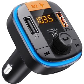 Bluetooth FM Transmitter for Car Transmisor FM Bluetooth para automóvil Adaptador de radio FM Reproductor música.