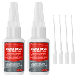 CALPALMY 2PCS Glass Glue, Acrylic Glue - 20g Clear Super Glue Used for Instant Adhesive and Repairing Glass, Acrylic, Plastic, Pottery, Ceramics, Metal, Mirrors, Jewelry, Art Projects, and More