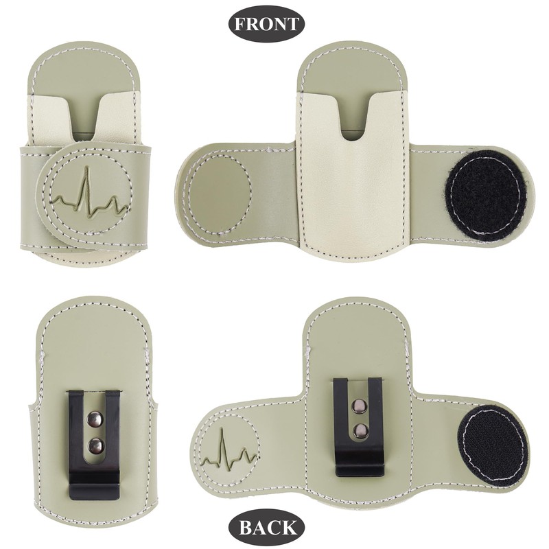 Czzmy PU Leather Stethoscope Holder with Clip for Belt, Stethoscope