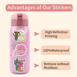 Disco Cowgirl Aufkleber Mode Rosa Stickers 100 Stück Skateboard Graffiti Aufkleber Motorräder Fahrrad Snowboard Gepäck Laptop Auto Koffer für Kinder und Jugendliche Wasserdichte Vinyl Decals