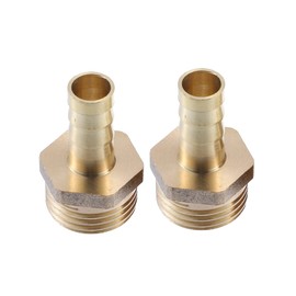 X AUTOHAUX 2 Pcs 10mm Outer Diameter Barbed to 1/2" BSP Hose Barb Tail Male Thread Adapter Brass Hose Socket Compression Fittings