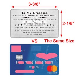 Grandson Wallet Card, Engraved Wallet Insert For Grandson, To My Grandson Gifts from Grandma Grandparents, Air Force Grandson, Birthday Gifts, Fathers Day